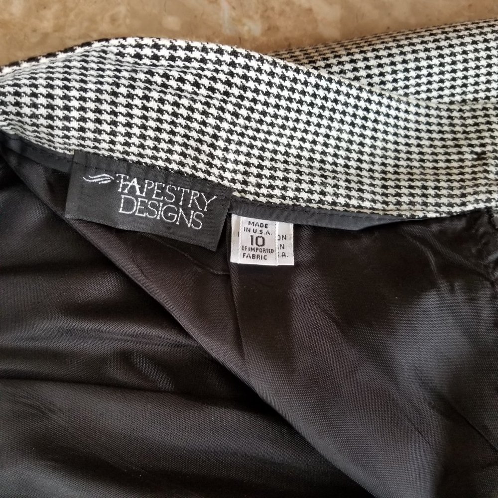 Like NEW Classic Black/White Houndstooth Skirt Size 10 Made in USA - Picture 4 of 10